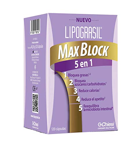 LIPOGRASIL MAX BLOCK 5 en 1 | Para perder peso y combatir el sobrepeso| 120 cápsulas