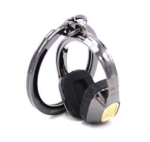 Llaveros con auriculares 3D con encanto Beats. Joya-llavero de metal vintage de color gris con motivo musical