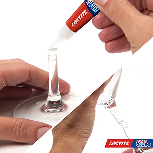 Loctite Super Glue-3 Cristal, adhesivo para cristal resistente al agua, pegamento instantáneo especial para cristales, pegamento transparente y extrafuerte, 1x3 g