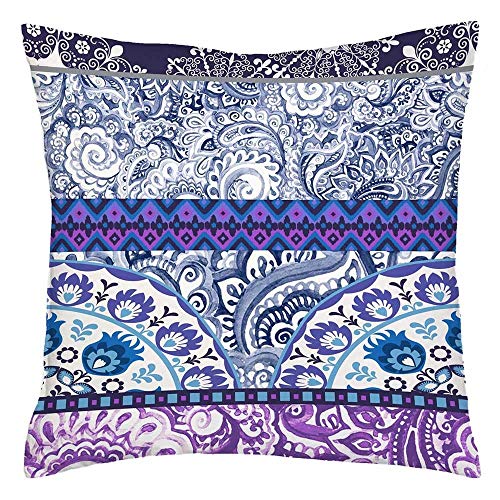 Lois Pack Funda Cojín-Tejano-50x50 cm, Algodón, Azul, 50x50, 2 Unidades