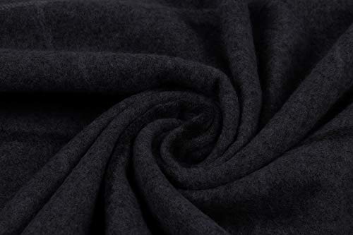 Longwu Bufanda de lana de cachemira suave para mujer Manta y envoltura de pashmina grande Manta de estola cálida Negro##