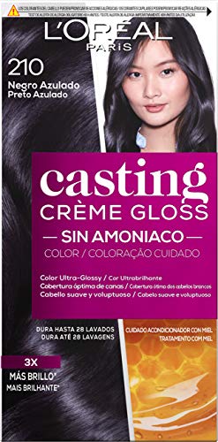 L'Oreal Paris Casting Crème Gloss, Crema Colorante sin Amoniaco, Negro Azulado 210