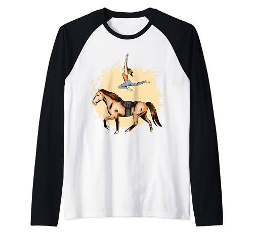 Los amantes de los caballos truco de equitación silla Camiseta Manga Raglan