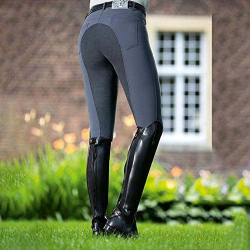 LRWEY Pantalones de equitación para mujer Ejercicio de cintura alta Pantalones de equitación para mujer Pantalones ecuestres, gris, XL