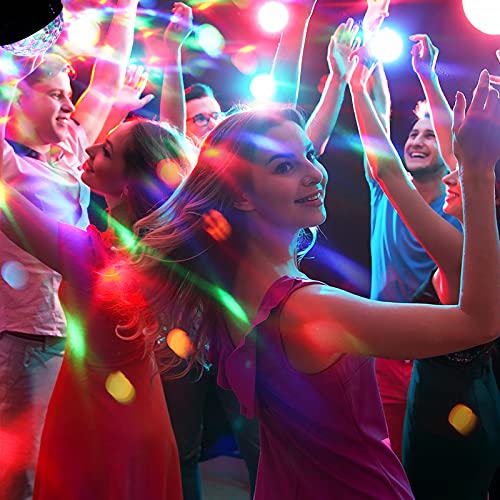 Luces Discoteca, 7 Colores RGB Luz Discoteca LED con Sonido Activado, 4M Cable USB, Giratoria de 360 ° Bola Discoteca, Ideal para Cumpleaños, Discoteca, Fiesta, Bar, Navidad, Bodas