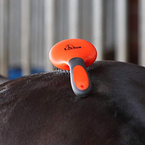 Lucfor Mane Brush - Cepillo de cola para caballos, mango de gel, color naranja, pelo liso gracias al accesorio importante para caballos, el accesorio de limpieza para caballos y niños