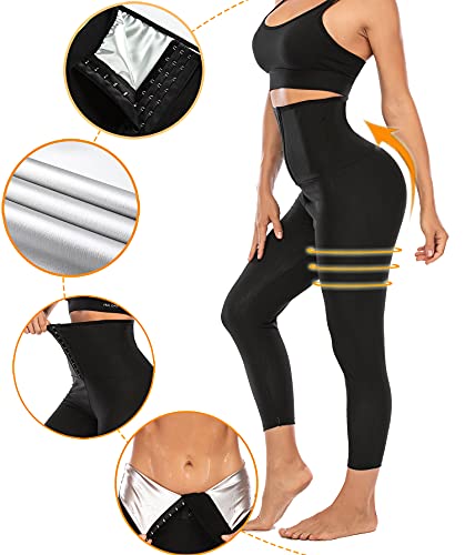 MAIFUN Pantalones de Sauna para Mujer, Mallas de Sauna para Adelgazar, compresión de Cintura Alta, Termo Caliente(L/XL)