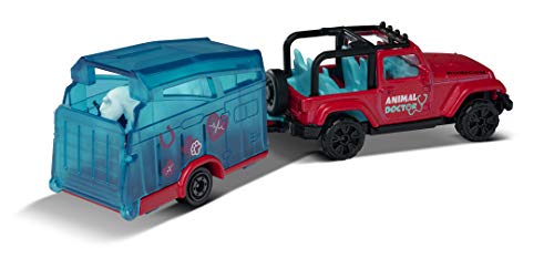 Majorette Coche de Juguete Pink Drivez Jeep Wrangler con Caballo, Rueda Libre y Partes móviles de 13 cm, Color Rosa, para niños y niñas a Partir de 3 años (212053154Q02)