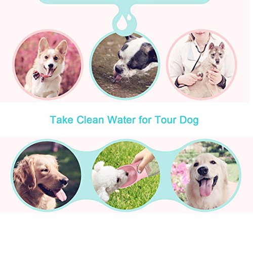 Makerfire Botellas para Perros Portatil 550ml Botella de Agua para Mascotas al Aire Libre de Viaje portátil para Perro Gato Mascotas al Aire Libre-Pink