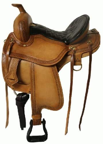 Manaal Enterprises Silla de montar de cuero Western Endurance Trail Horse tamaño de 14 a 18 pulgadas asiento disponible