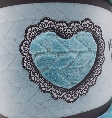 Manta de Doble Cara de Tela Sherpa Y Microfibra Efecto de Patrón de Espiga de Trigo, Manta para Cama Y Sofá Calentito y Suave (Azul Claro, 130 x 160 cm)