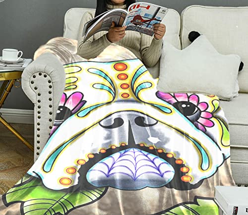Manta de Tiro Bulldog inglés Manta de impresión 3D Manta de Lana sofá Cama y Cama Manta para Todas Las Estaciones （180x220cm Manta de Lana Impresa
