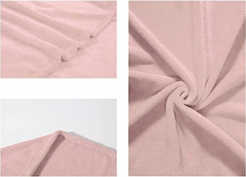 Mantas para Sofás de Franela 160x220cm Microfibre Extra Suave - Mantas para Cama de 135-150cm 100% Poliéster Suave y Cómodo - Rosa Nude