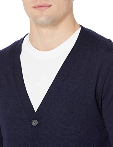 Marca Amazon - Goodthreads - Rebeca de lana merino para hombre, Azul (Navy), US S (EU S)