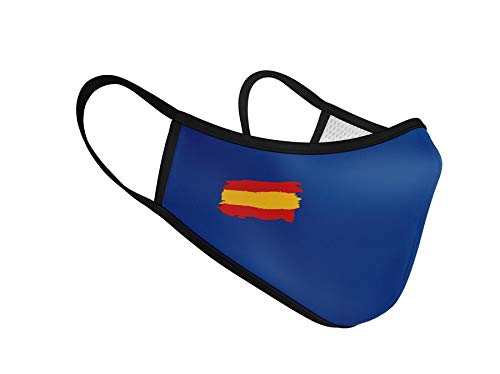 Mascarilla Higiénica de Tela Homologada Reutilizable Bandera de España - Azul