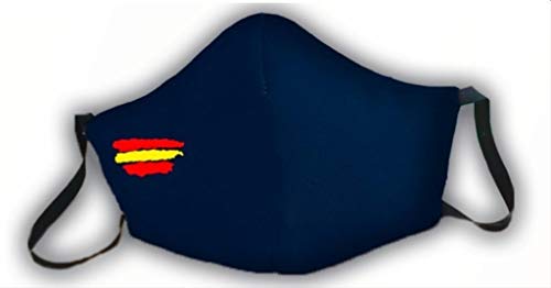 Mascarilla protectora de 3 capas azul homologada bandera de España