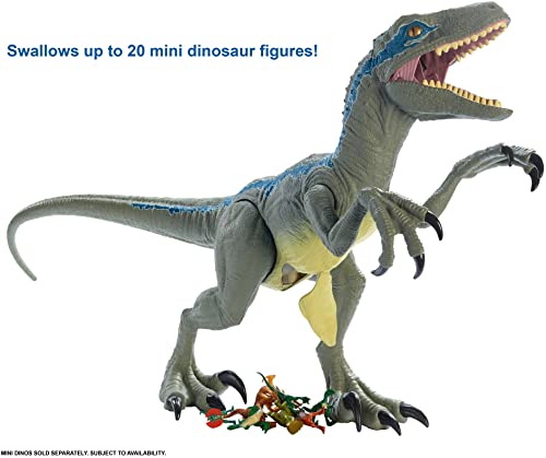 Mattel - Jurassic World Velocirráptor Blue Supercolosal, Dinosaurio de Juguete (Mattel GCT93)