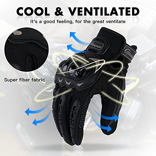 Men's and Women's Motorcycle Gloves, Full-Finger Touch Screen Motorcycle Gloves, Used for BMX ATV Mountain Bikes, Road Racing, Cross-Country Motorcycles, Etc,Orange