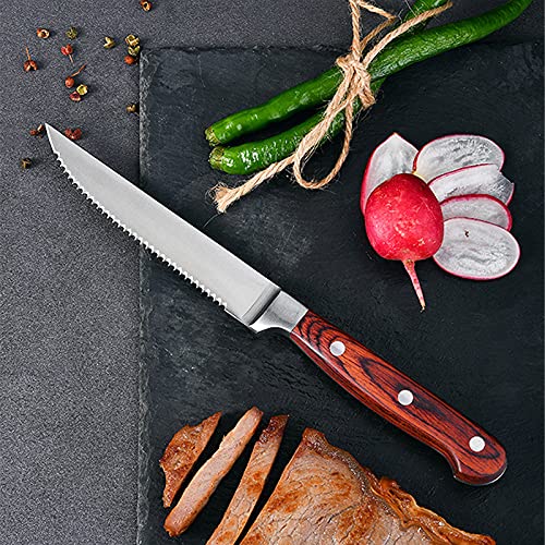 Mesa cuchillo de filete cuchillo de madera mango de madera cuchillo conjunto de cuchillos de carne cuchillos de filete profesional de acero inoxidable cubiertos corte lámpara de cerdo
