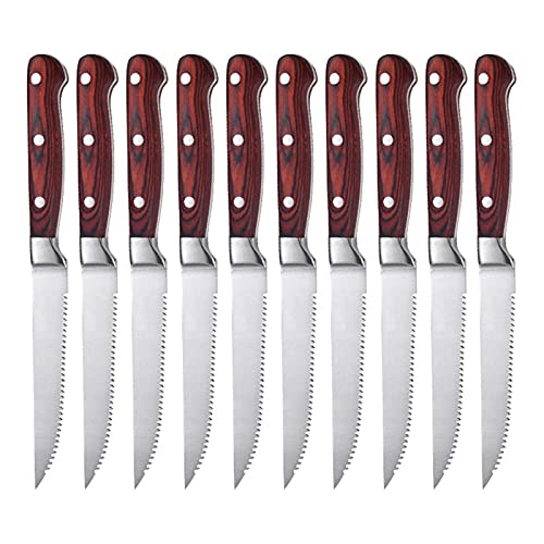 Mesa cuchillo de filete cuchillo de madera mango de madera cuchillo conjunto de cuchillos de carne cuchillos de filete profesional de acero inoxidable cubiertos corte lámpara de cerdo