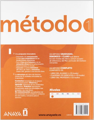Método 1 de español. Libro del Alumno A1: Libro del alumno + CD (A1): Vol. 1 (Métodos - Método - Método 1 de español A1 - Libro del Alumno)
