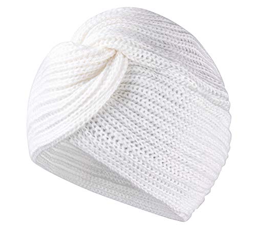 MFAZ Morefaz Ltd Mujer Chemo Cáncer Cabeza Bufanda Sombrero Gorro Étnico Paño Imprimir Turbante Mohair de Lana (White)
