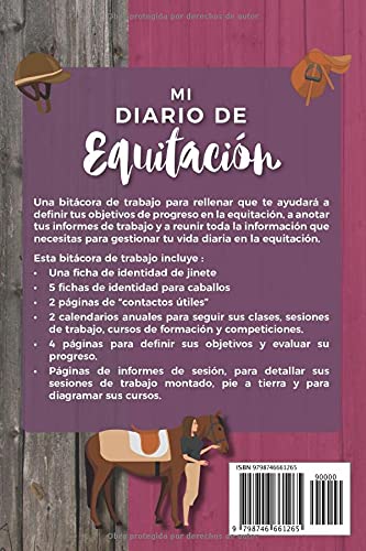 Mi Diario de Equitación: Bitácora de trabajo ecuestre a rellenar para jinetes y amazonas | Planificador ecuestre