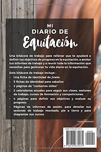 Mi Diario de Equitación: Bitácora de trabajo ecuestre a rellenar | Regalo para jinete/amazona | Planificador ecuestre