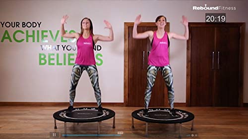 Mini Trampolín Fitness DVD Entrenamiento Compilación. Incluye 3 increíbles, divertidos y fáciles entrenamientos de fitness para ayudarte a perder peso y tonificar.