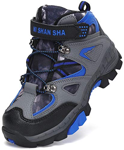 Mishansha Botas de Montaña Impermeable Zapatillas de Senderismo Niño Cálido Zapatillas Trekking Niña Botas de Deporte Brandeis Azul Gr.36