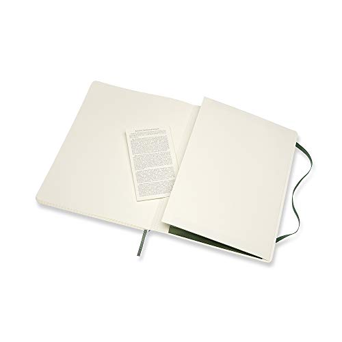 Moleskine - Cuaderno Clásico con Hojas Cuadriculadas, Tapa Blanda y Cierre Elástico, Color Verde Mirto, Tamaño Extra Grande 19 x 25 cm, 192 Hojas