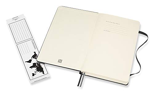 Moleskine - Cuaderno Clásico con Páginas Rayadas, Tapa Dura y Goma Elástica, Color Negro, Tamaño Grande 13 x 21 cm, 240 Páginas