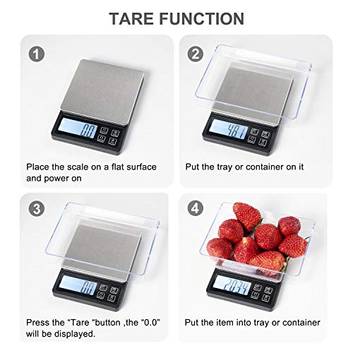 MOSUO Báscula Digital para Cocina con Carga USB, 3000g/0.1g Balanza de Cocina de Acero Inoxidable Balanza de Alimentos Multifunción, Balanza de Precision con Pantalla LCD y Función de Tara