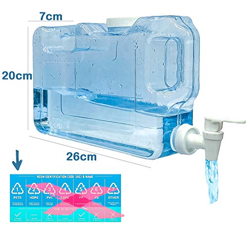 Mr. Castle Dispensador de Agua fría para Nevera.Garrafa con Capacidad 3 litros. Botella de plástico PETG Reutilizable. Fuente para Agua, Bebidas, Playa, Camping, Oficina. (3 litros)
