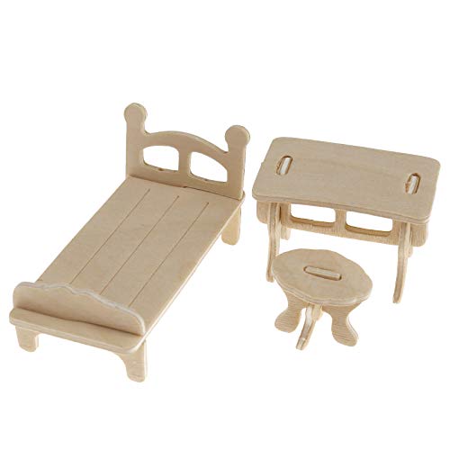 Muebles delicados de la casa Muñecas de madera Juguete Miniatura Silla de bebé Litera Juego de imaginación Niños Regalo de niños