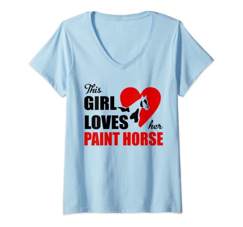 Mujer Camisa de caballo de pintura Camiseta Cuello V