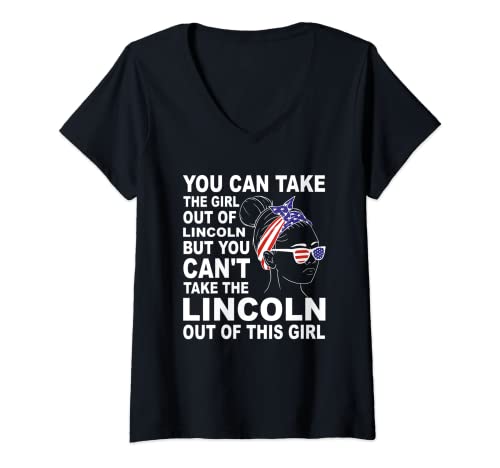 Mujer Chica De Lincoln - Clásico Patriótico Lincoln Chica Camiseta Cuello V