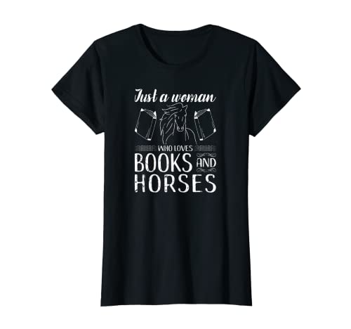 Mujer Leer libros Amante de los Caballos Camiseta