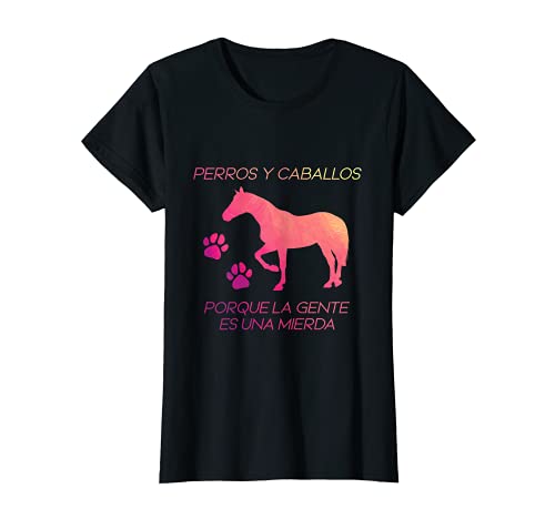 Mujer Perros y caballos equitación animales picadero, semental Camiseta