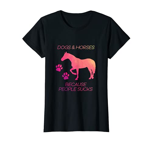 Mujer Perros y caballos equitación animales picadero, semental Camiseta