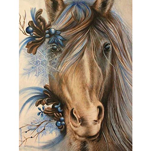 MXJSUA DIY 5D Diamond Painting Full Round Drill Kit Rhinestone Picture Art Craft para la decoración de la Pared del hogar 30x40 cm Caballo