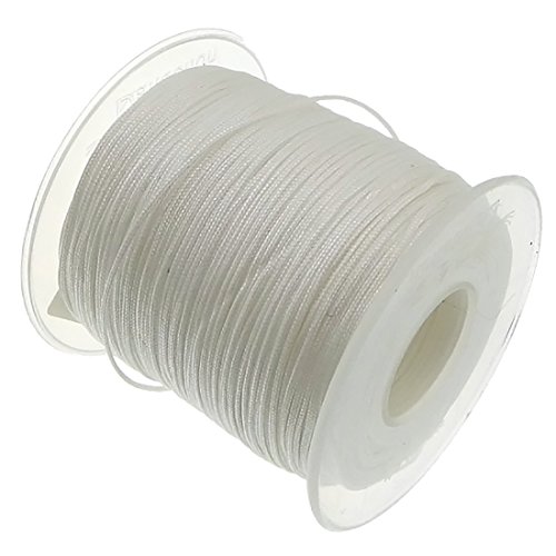 My-Bead Cinta de Nailon Cordón trenzado blanco diámetro Ø 1 mm rollo con 90 m Cuerda de Nailon DIY