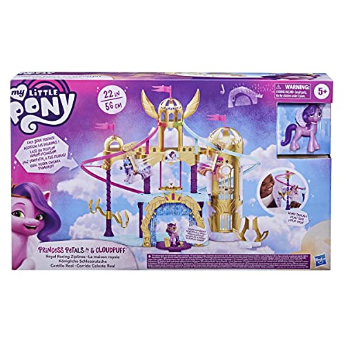 My Little Pony: A New Generation - Castillo Real - Castillo de 55,5 cm con 2 tirolinas - Figura de la Princesa Petals