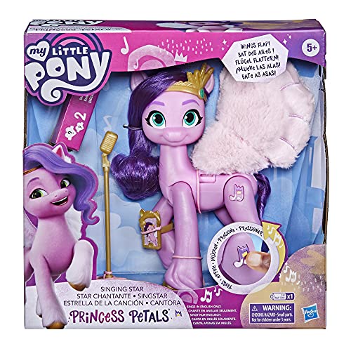 My Little Pony: A New Generation - Pétalos de Princesa con Estrella Cantante, 15 cm, Color Rosa Poni Que Canta y Juega música, Juguete para niños de 5 años en adelante