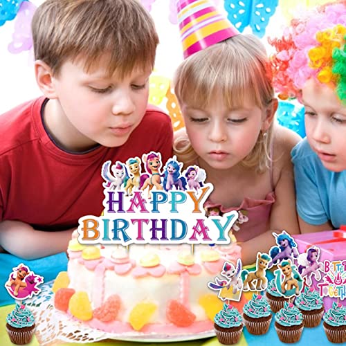 My Little Pony Party Supplies, Juego de Suministros Para Fiestas de Cumpleaños Para Niños Con Pancartas de globos para decoración de cumpleaños