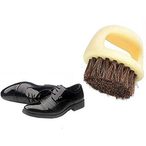 N-K Bonito cepillo para zapatos de calidad con pelo de caballo, suave, con forma de herradura, se utiliza para pulir y quitar el polvo de los zapatos, práctico y práctico.