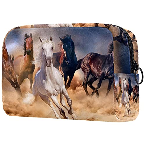 Neceser de viaje, bolsa de viaje impermeable, bolsa de aseo para mujeres y niñas 3D equitación 18,5 x 7,6 x 13 cm