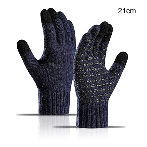 Niazi Guantes antideslizantes de invierno cálidos con pantalla táctil de punto de forro polar con forro polar elástico de la costilla de la muñeca para montar a caballo y conducir