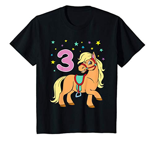 Niños 3 Años Niña Caballo Regalo Pony Camiseta