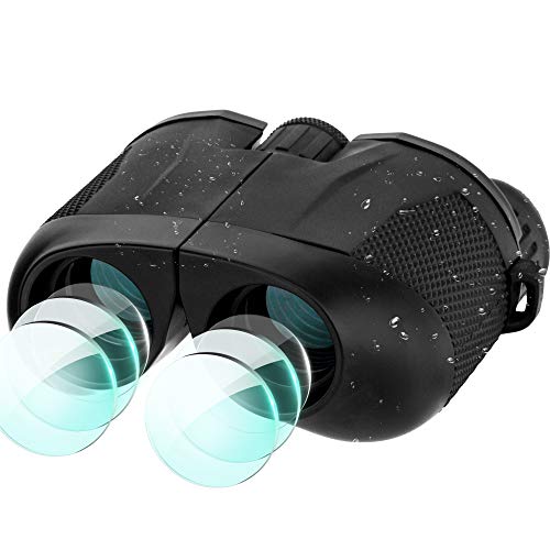 NONMON 10x25 Mini Prismáticos Telescopio Plegables Portátiles Compactos Adultos Niños, BAK-4 FMC Impermeable Antideslizante Binoculars para Observación de Pájaros Concierto Senderismo Viajando